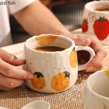 Cartoon Fruit Doodle Ceramic Coffee Mug 300ml - Casatrail.com
